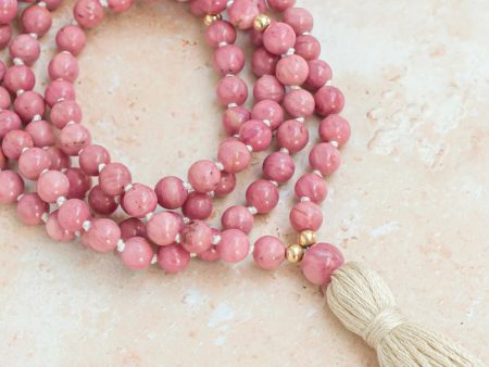 Mala Moonlight - Rhodonite Mala Beads Necklace Cheap