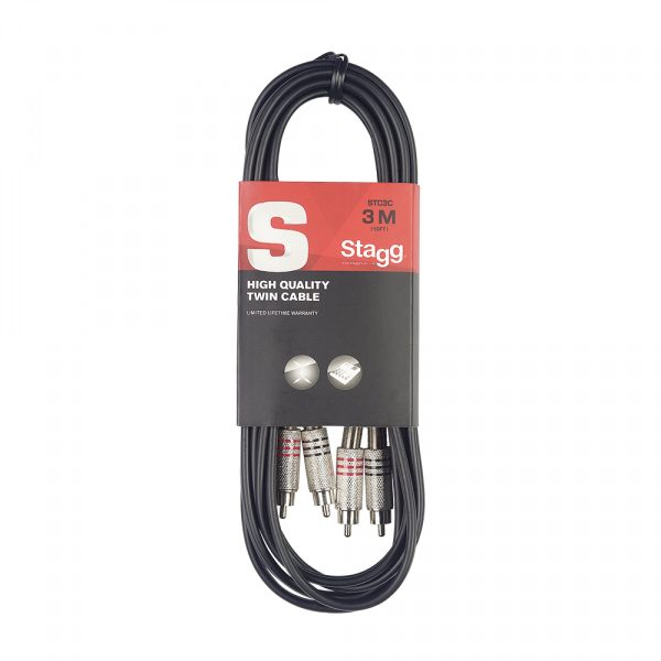 Stagg S Series Twin Male RCA to Twin Male RCA Cable Hot on Sale