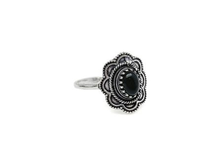 Anju Jewelry - Black Onyx Ring - Silver Sale