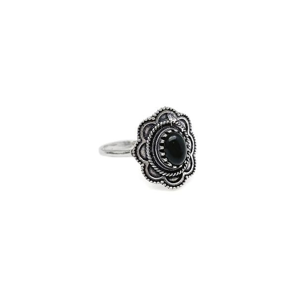 Anju Jewelry - Black Onyx Ring - Silver Sale