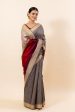 Ash Grey Tusser Saree Online