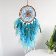 Blue   Green   white Feathers - Crochet Circle Dream Catcher Discount