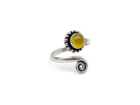 Anju Jewelry - Yellow Agate Ring - Silver Cheap