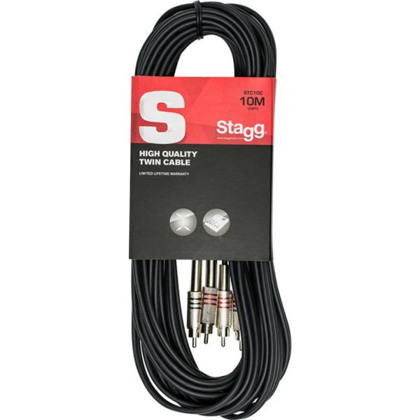 Stagg S Series Twin Male RCA to Twin Male RCA Cable Hot on Sale