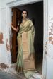 Pure Tusser Plain Saree With Antique Zari Border For Cheap