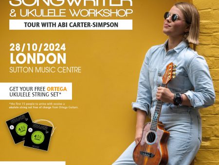 Ticket for Ortega Guitars Songwriter & Ukulele Workshop In-Store event with Abi Carter-Simpson. Monday October 28th 2024, 7pm (doors 6.30pm) Online now