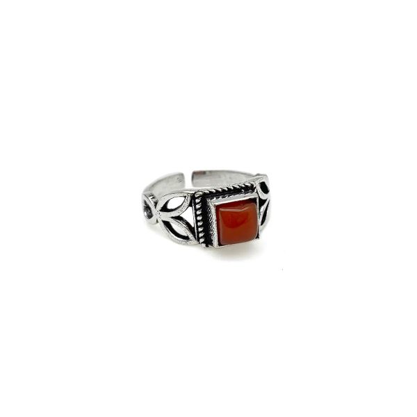 Anju Jewelry - Red Onyx Ring - Silver Supply