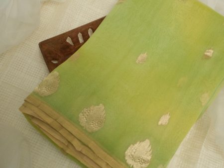 Lemon Green Kora Saree Online now