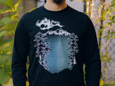 Rythmatix - Wallowas Organic LONG SLEEVE Black T-SHIRT Discount