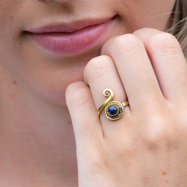 Anju Jewelry - Lapis Ring - Gold Fashion