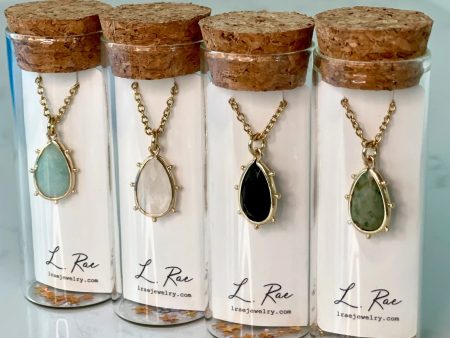 L Rae Jewelry - Gemstone Cab Gold Necklace Charm Online Hot Sale