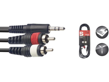 Stagg S Series Y cable, mini jack RCA cable For Sale