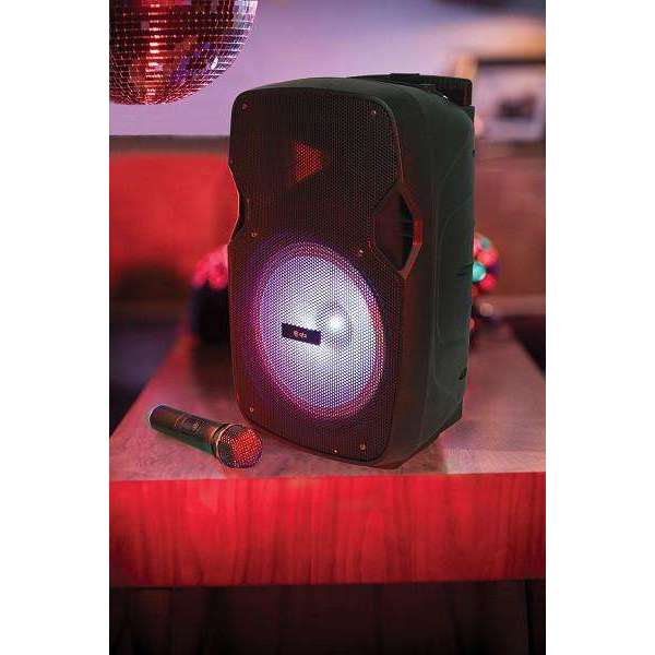 B-Stock QTX Portable Rechargeable Active PA speaker with Bluetooth and LED FX Online