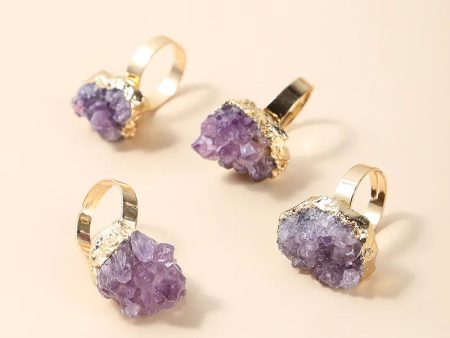 Amethyst Druzy Cluster Ring For Sale