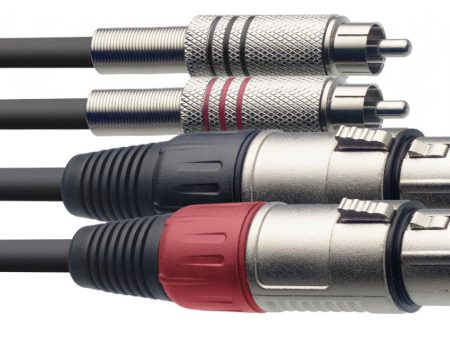 Stagg S Series Twin Cable, 2 x XLR F to RCA M Online now