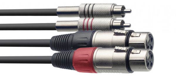 Stagg S Series Twin Cable, 2 x XLR F to RCA M Online now