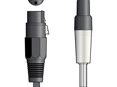 Classic Microphone Leads XLR Female - 6.3mm Mono Jack Plug (3M) on Sale