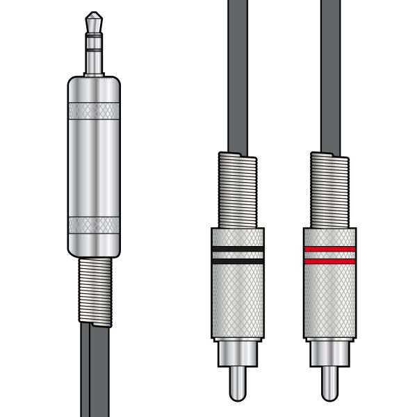 Classic Audio Lead 3.5mm TRS Jack Plug - 2 x RCA Plugs (3M) For Cheap