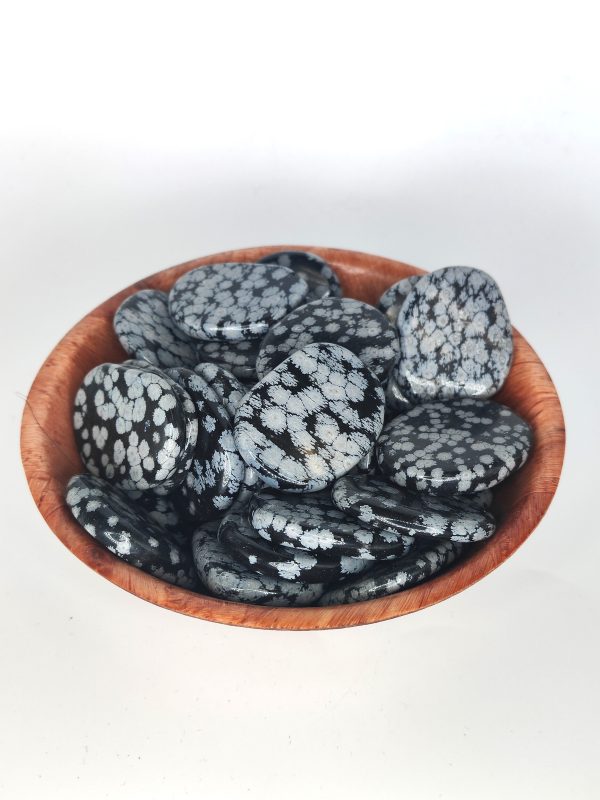 Snowflake Obsidian Flat Palm Stone Cheap