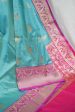 Aqua Katan Silk Jari Border Saree Sale