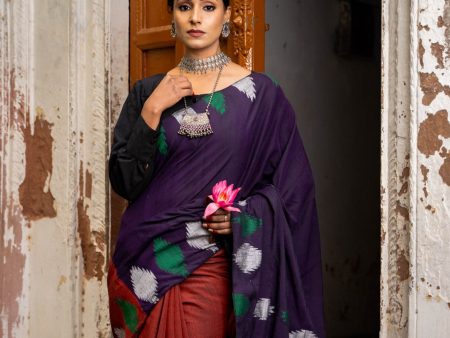 Hemp Cotton Saree With Traditional Limbu Dhaka Online now