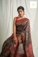 Black Base Multi Kalamkari Tusser Saree Discount