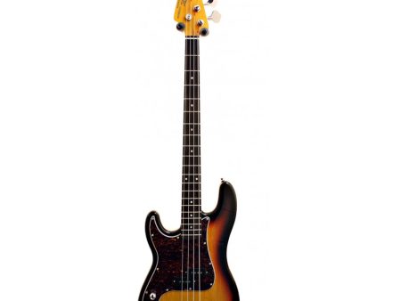 SX P Bass Style Electric Bass in 3 Colour Sunburst Left Handed with Gig Bag For Discount