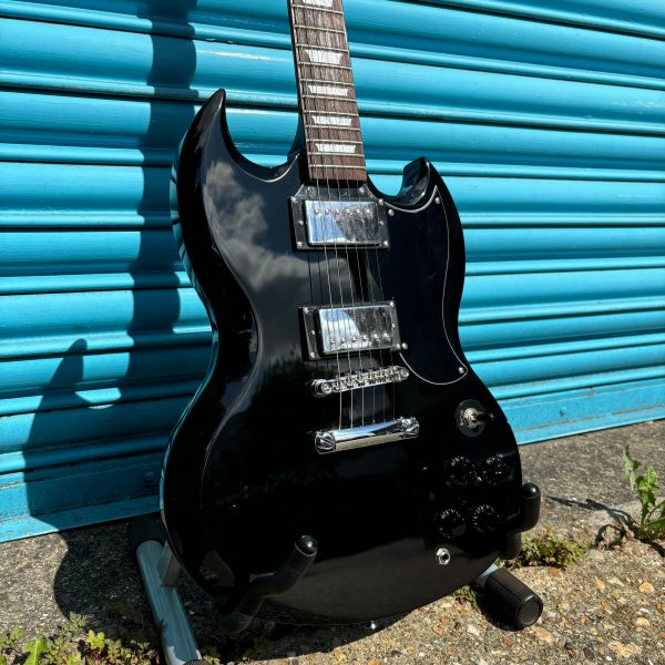 B-Stock Vintage V69 SG Style Electric Guitar Gloss Black Cheap