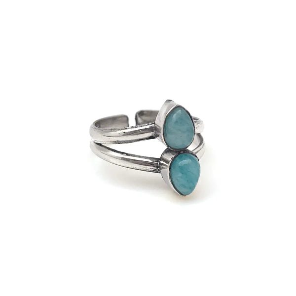 Anju Jewelry - Amazonite Ring - Silver Online