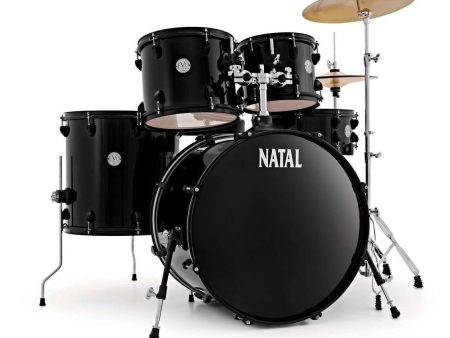 Natal EVO 20 Fusion Drum Kit with Hardware & Cymbals, Black For Sale