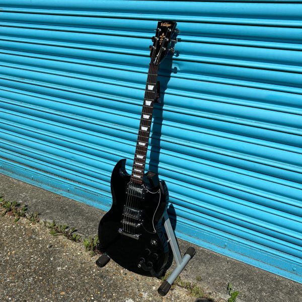 B-Stock Vintage V69 SG Style Electric Guitar Gloss Black Cheap