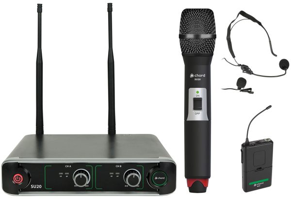 Chord - SU20 Compact Dual UHF Combo Head-Set & Handheld Microphone Set (Combo 863.42+864.3) Online