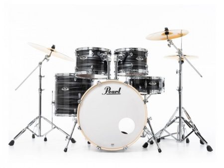 Pearl Export Graphite Silver Twist 5 Piece Drum Kit including Sabian SBR Cymbals (22 , 10 , 12 , 16 , 14  snare) Supply