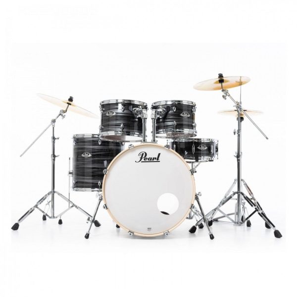 Pearl Export Graphite Silver Twist 5 Piece Drum Kit including Sabian SBR Cymbals (22 , 10 , 12 , 16 , 14  snare) Supply