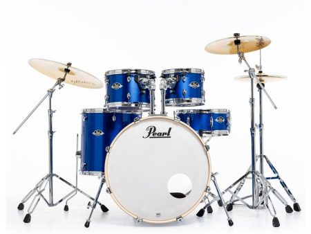 Pearl Export High Voltage Blue 5 Piece Drum Kit including Sabian SBR Cymbals (22 , 10 , 12 , 16 , 14  snare) Cheap