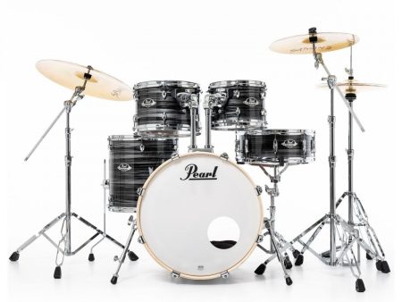 Pearl Export Graphite Silver Twist 5 Piece Drum Kit including Sabian SBR Cymbals (20 , 10 , 12 , 14 , 14  snare) Discount