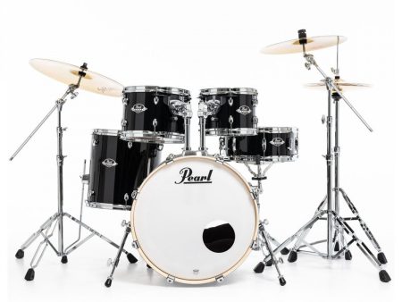 Pearl Export Jet Black 5 Piece Drum Kit including Sabian SBR Cymbals (20 , 10 , 12 , 14 , 14  snare) For Discount