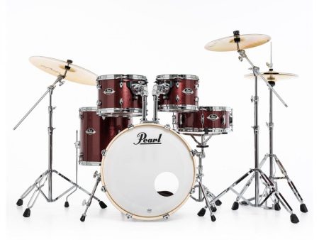 Pearl Export Black Cherry Glitter 5 Piece Drum Kit including Sabian SBR Cymbals (20 , 10 , 12 , 14 , 14  snare) For Sale