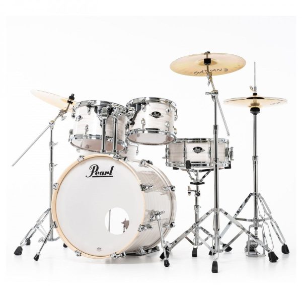 Pearl Export Slipstream White 5 Piece Drum Kit including Sabian SBR Cymbals (20 , 10 , 12 , 14 , 14  snare) Online now