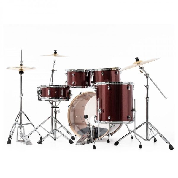 Pearl Export Black Cherry Glitter 5 Piece Drum Kit including Sabian SBR Cymbals (22 , 10 , 12 , 16 , 14  snare) Fashion