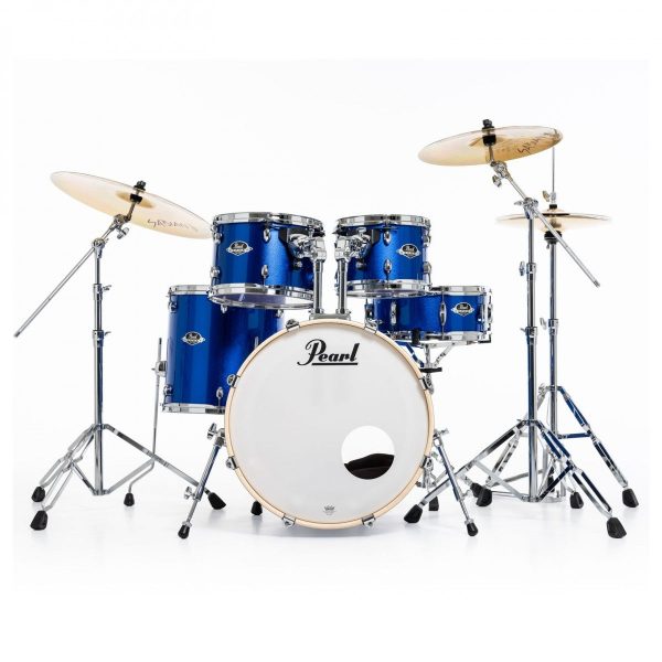 Pearl Export High Voltage Blue 5 Piece Drum Kit including Sabian SBR Cymbals (20 , 10 , 12 , 14 , 14  snare) Hot on Sale