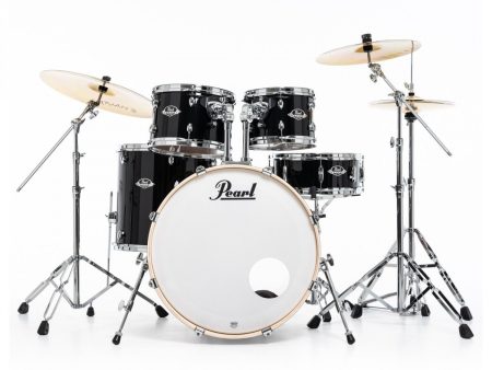 Pearl Export Jet Black 5 Piece Drum Kit including Sabian SBR Cymbals (22 , 10 , 12 , 16 , 14  snare) Supply