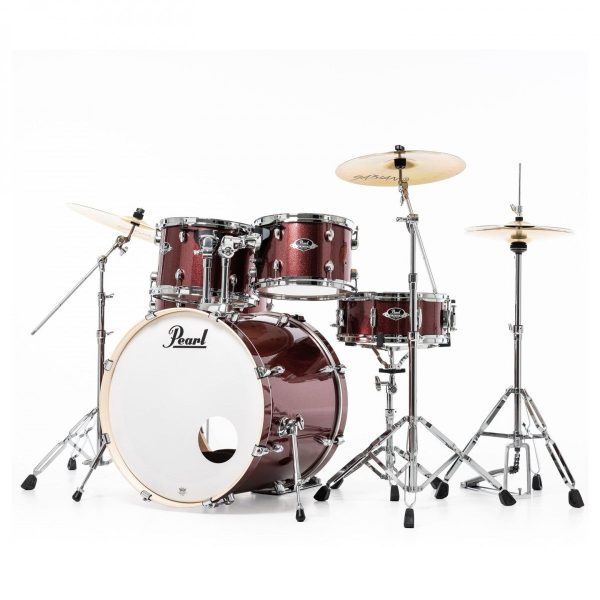 Pearl Export Black Cherry Glitter 5 Piece Drum Kit including Sabian SBR Cymbals (22 , 10 , 12 , 16 , 14  snare) Fashion