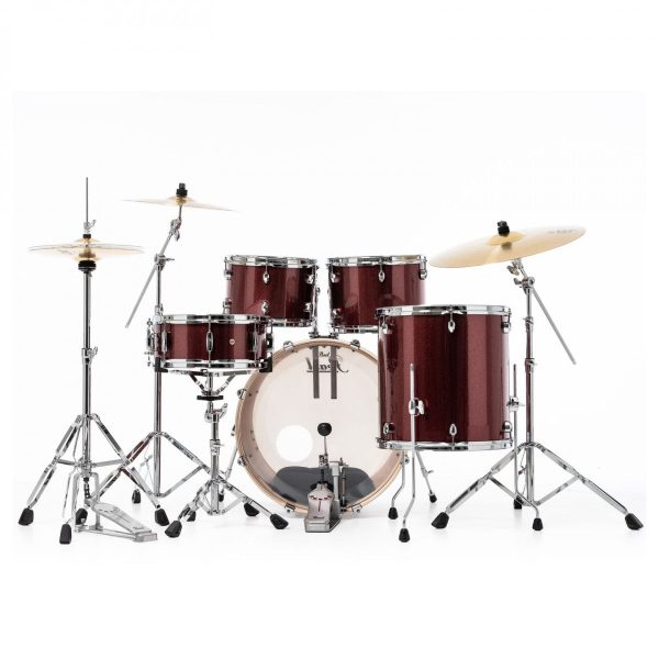 Pearl Export Black Cherry Glitter 5 Piece Drum Kit including Sabian SBR Cymbals (22 , 10 , 12 , 16 , 14  snare) Fashion