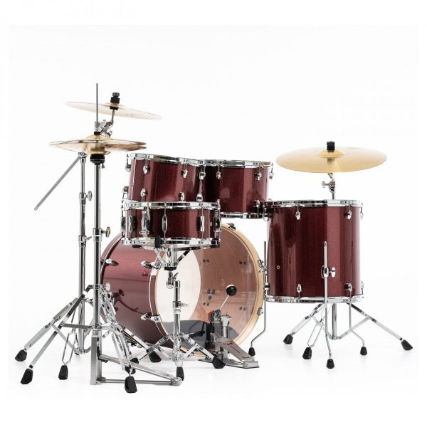 Pearl Export Black Cherry Glitter 5 Piece Drum Kit including Sabian SBR Cymbals (22 , 10 , 12 , 16 , 14  snare) Fashion