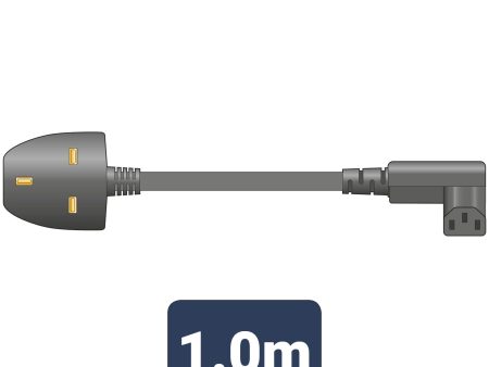 Mercury Mains Power Leads UK - Right Angle IEC 10A - 1m Online